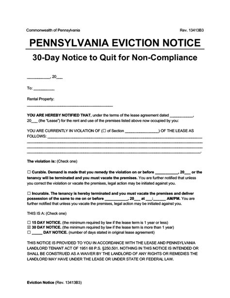Free Printable Eviction Notice Pa Free Printable Editable Free
