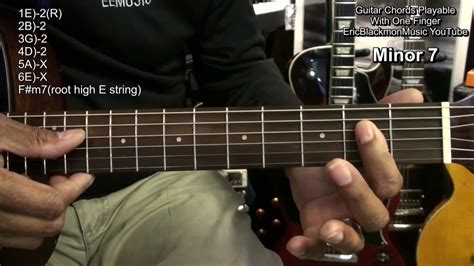 One Finger Guitar Chords How To Play Maj Min 7sus24 Min7