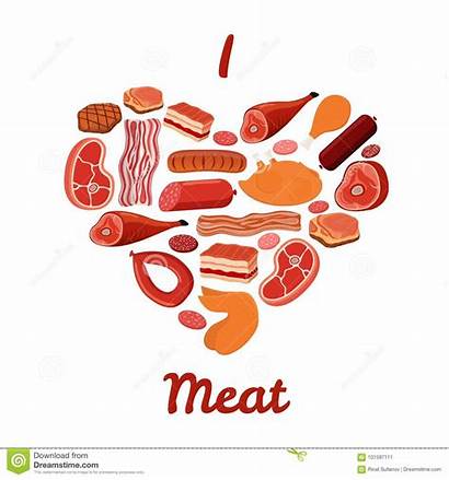 Meat Bacon Jamon Cartoon Carne Smoked Illustrazione