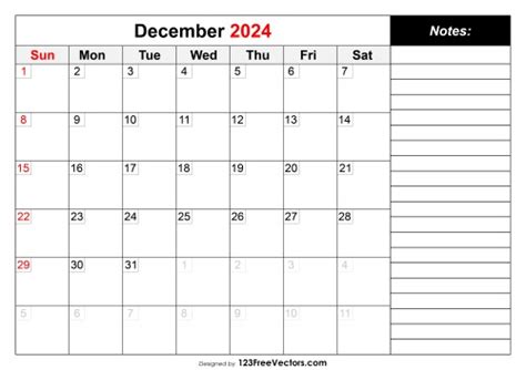 Free December 2024 Calendar