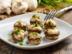 The perfect ratio of mayo to cream cheese, garlic, green onions, parmesan cheese, panko breadcrumbs, . Stuffed Mushroom Recipes - CDKitchen