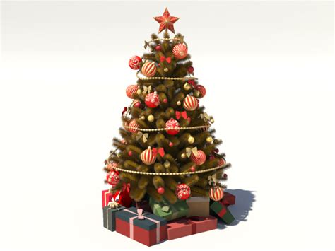 Christmas Tree Golden Decoration 3d Model 3d Models World