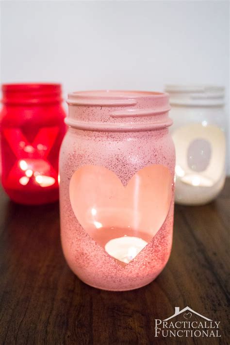 Diy Glittery Valentines Day Votive Candle Holders