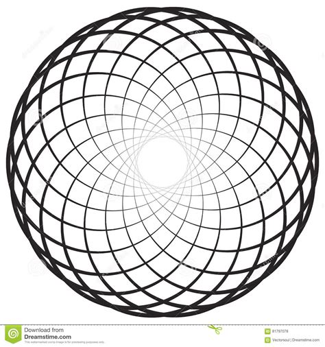 Circular Geometric Motif Element Concentric Circles Abstract S Stock