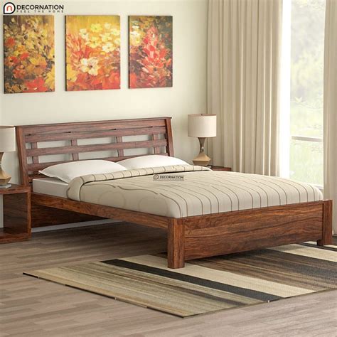 Aalst Solid Wood Storage Double Bed Brown Decornation