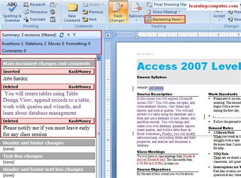 Microsoft Word 2007 Review Tab Softknowledges Blog