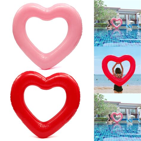 Heart Shaped Inflatable Giant Pool Float Air Mattress Swimming Ring Swim Ring Lifebuoy Water