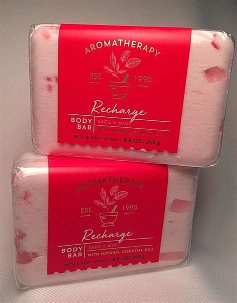 Live clean fresh water hydrating body wash. 2 Bath & Body Works Body Bar SOAPS ~ RECHARGE SAGE + MINT ...