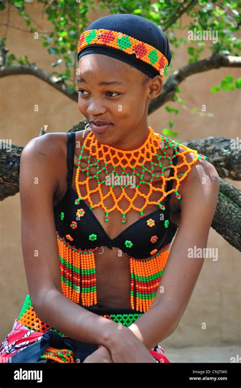Young Zulu Woman In Lesedi African Cultural Village Broederstroom