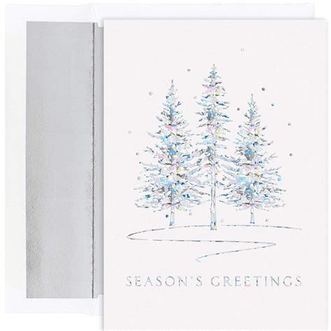Christmas cards colorful 72 christmas greeting cards collection with envelopes for winter merry christmas season, holiday gift giving, xmas gifts cards. Masterpiece Studios Holiday Collection 16 Cards / 16 Foil Lined Envelopes, Winter Treeline ...