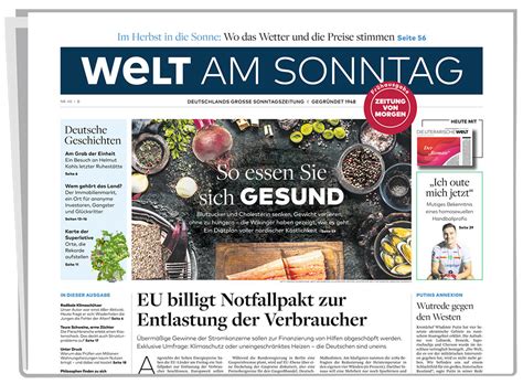 Welt Am Sonntag Frühausgabe 12 Monate Kostenlos Lesen Kaufen Ars Mundi