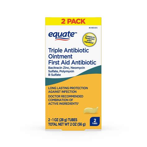 Equate First Aid Triple Antibiotic Ointment Infection Protection 2 Oz