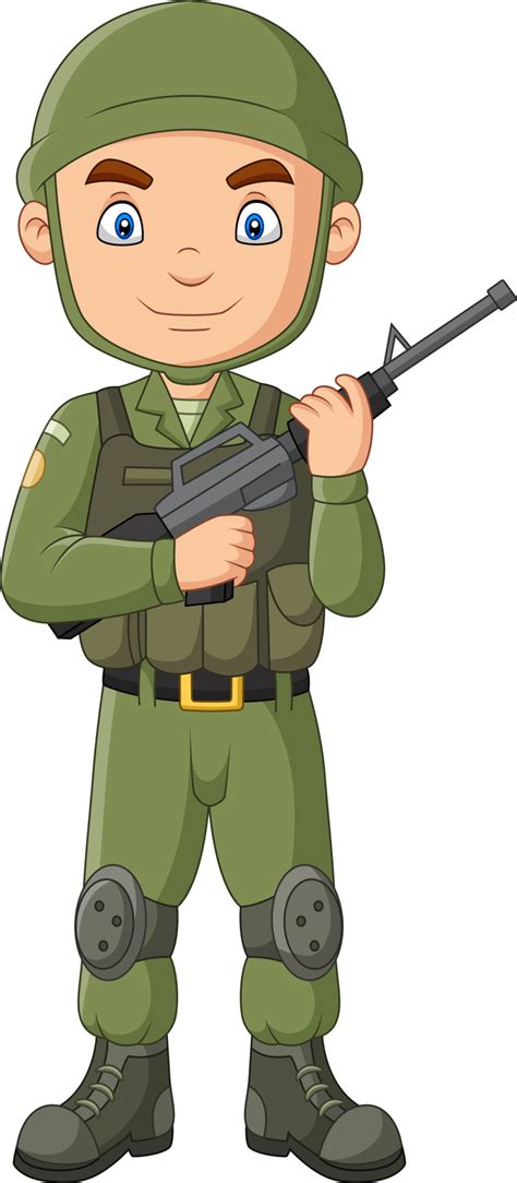 Cartoon Soldier With A Shotgun 5161905 Vector Art At Vecteezy