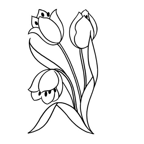 Leuk voor kids Tulpen bloemen0009 Abstract coloring pages