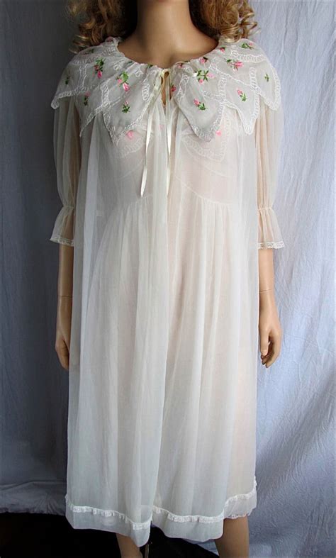 Vintage Peignoir Nightgown Set Xssm Bridal Lingerie Honeymoon Etsy