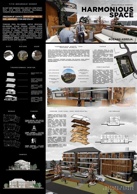 Harmonious Space Architecture Presentation Panel Poster Design By