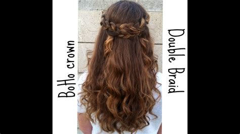 Creating something magical with your long hair that you consider boring. Braided half up half down hairstyle - YouTube