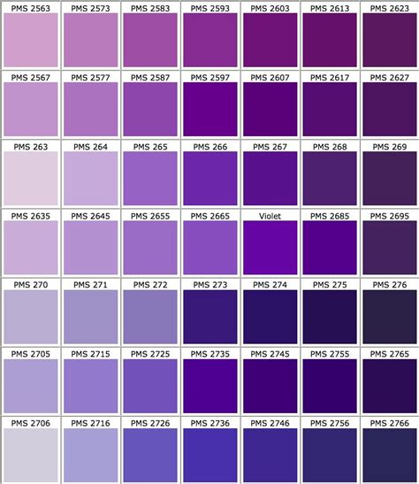 Purple Paint Swatches For Kitchen Carta De Colores Pantone Paleta De