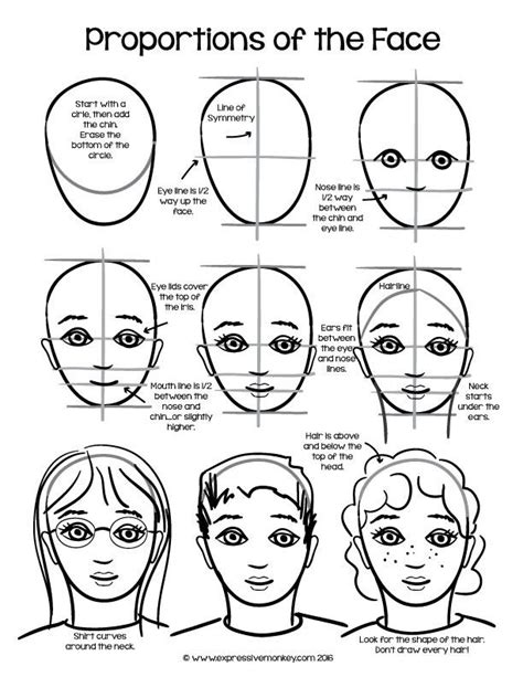 Drawing A Face A Free Sample Art Handouts Art Worksheets