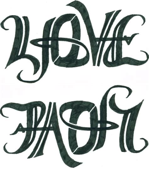 Love Hate Ambigram Tattoo Designs Viraltattoo