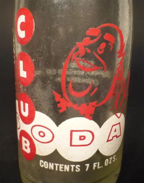 VINTAGE ACL SODA POP Bottle Old Man For CLUB SODA Of CASSANDRA PA Oz PicClick