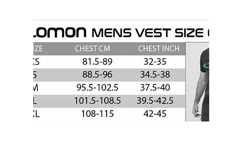 Sonoma Mens Size Chart
