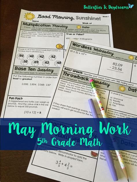 5th Grade Morning Work Math Darnisha Blog