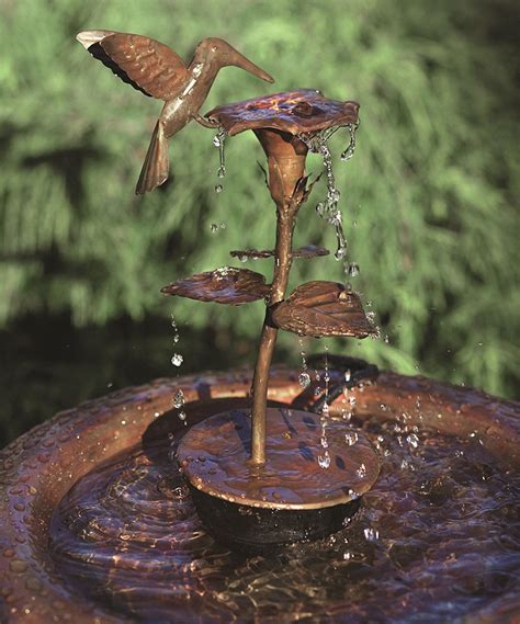 Solar water fountain for bird bath, 1.5w portable submersible free standing solar outdoor fountain water pumps kit for outdoor birdbath ,small pond and patio garden decoration(dark blue). Look at this Hummingbird Dripper Fountain on #zulily today! (With images) | Bird bath fountain