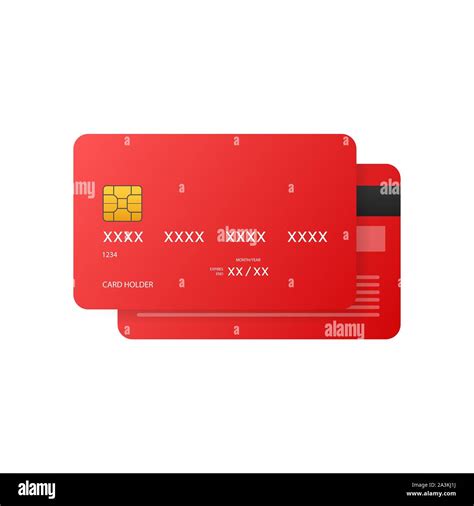 Red Simple Credit Card Template On Grey Background Vector Illustration Stock Vector Image And Art