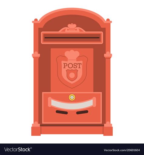 Vintage Red Post Box Or Mailbox Icon Royalty Free Vector