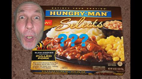 Aug 30, 2018 · frozen meals tend to have a bad rap for being high in sodium and littered with artificial preservatives, but today's healthy frozen meals are far from the processed tv dinners of our childhood. Pulled Pork TV Dinner Hungry Man ? Review - YouTube