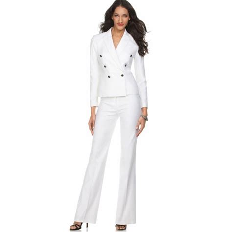 new2018 female elegant pant suits formal work wear womens business suits long sleeve double
