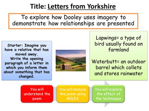Letters From Yorkshire Poetry Lesson Teaching Resources