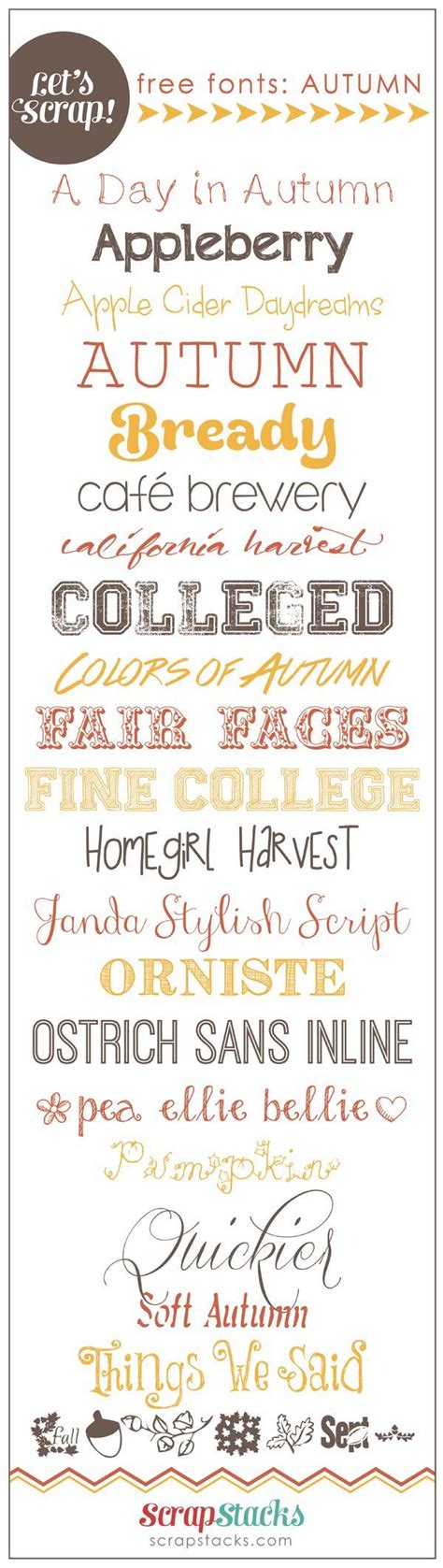 Free Autumn Fonts For Scrapbooking From Scrap Stacks Scrapbook Fonts