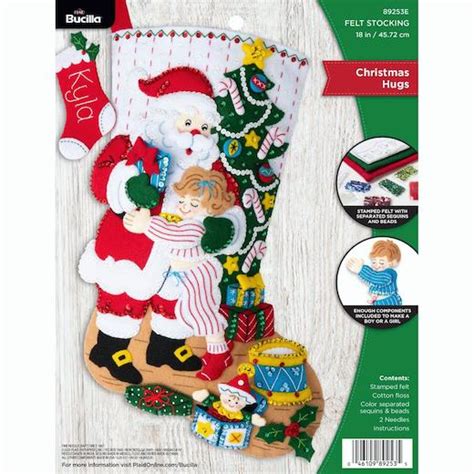 Bucilla 18 Felt Christmas Stocking Kit Christmas Hugs Buddly Crafts