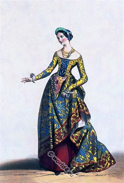 Dame Du Temps De Charles Vii French Lady Fashion In 1440 Medieval