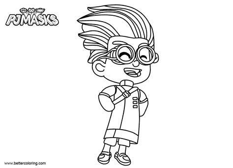 Masked tree frog swimming vector. Pj Masks Gecko Coloring Pages - Free Printable Coloring Pages