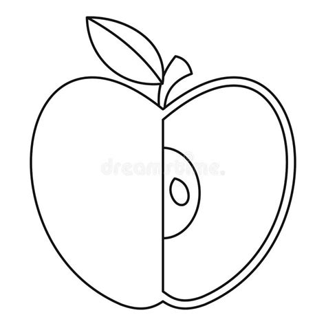 Sliced Apple Icon Outline Style Stock Vector Illustration Of Icon