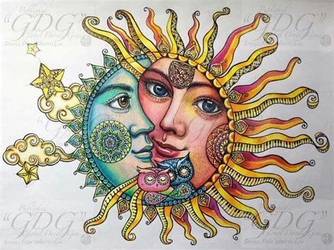 Pin By Davina On Color Pages Moon Stars Art Sun And Moon Drawings