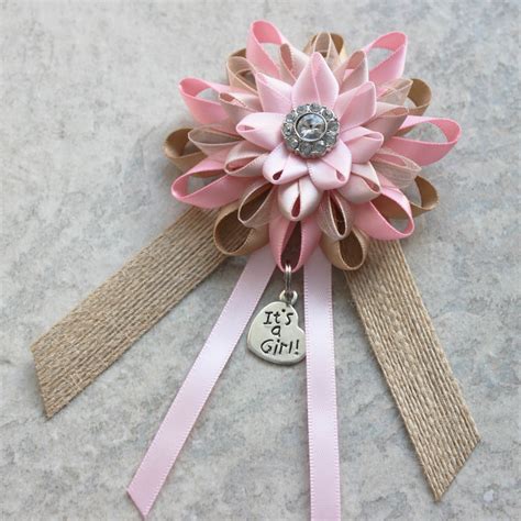 Baby shower mommy and daddy princes corsage and tie set. Baby Shower Ribbon for Decorations - Baby Ideas