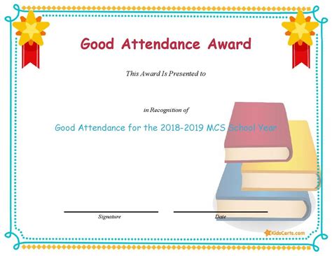 Good Attendance Award Good Attendance For The 2018 2019 Mcs School