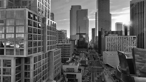 Premium Photo | Los angels city center los angeles aerial view with