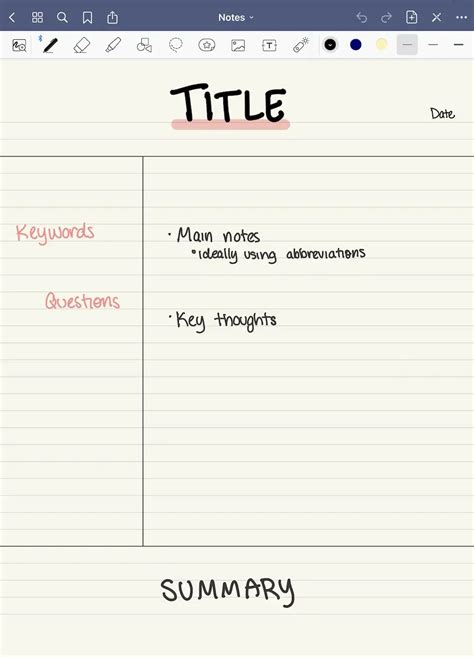Cornell Note Taking — The Best Way To Take Notes Explained Goodnotes