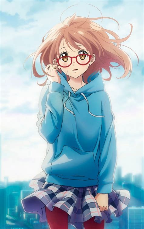 download cute anime girl glasses mirai kuriyama kyoukai no kanata 840x1336 wallpaper iphone