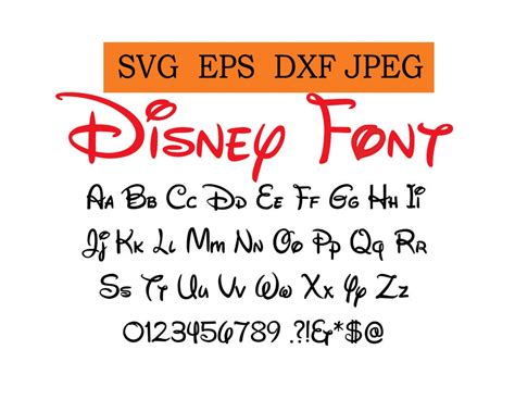 Walt Disney Font Svg Eps Dxf Files Digital Letters SVG Files For Cricut Files For