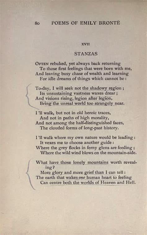 emily bronte stanzas poetry words literary quotes poems