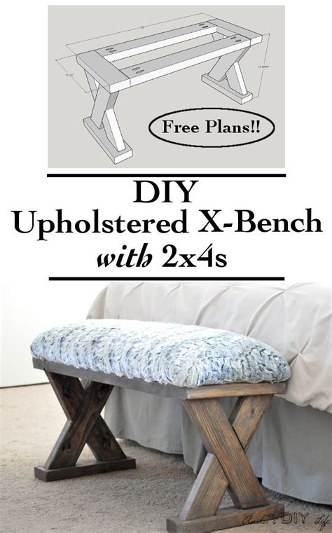 An Upholstered Bench With 2x4s Is Shown In This Advertisement