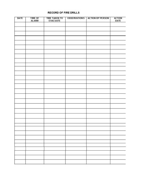 Free Printable Blank Log Sheet Templates