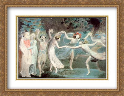 Oberon Titania And Puck With Fairies Dancing 2x Matted 36x28 Large