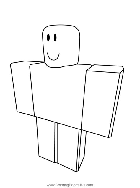 Roblox Noob Coloring Page For Kids Free Roblox Printable Coloring
